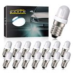 E10 Miniature Screw Base LED Bulbs AC/DC 3V 3.8V 4.5V for Old-Fashioned Flashlight Physical Electrical Experiment Microscope Bicycle Indicator Light (White,Pack of 15)