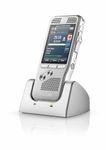 Philips DPM8200 Digital Voice Recorder, Slide Switch Operation, 3D Microphone for Stereo Sound Recording, Colour Display, Stainless Steel Housing, Includes Voice Recorder Software SpeechExec Pro