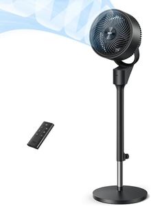 Dreo 25 dB Ventilateur Silencieux sur Pied, Ventilateurs Puissants avec Télécommande, Portée de 24 m, 3 Modes,Hauteur réglable de 86 à 104 cm, Vertical manuel à 90°, Minuterie de 6 h