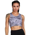 Rock Paper Scissors Women's Polyester Non-Padded Wire Free Sports Bra (ONSWG-SPORTSBRA-CROSS-GREYCAMO-S_Multi-Coloured_S)