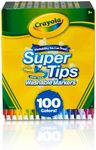 CRAYOLA Washable SuperTips Markers, 100 Vibrant Colours including Storage Box and perfect for school, hand lettering & journaling, Assorted, 58-5100