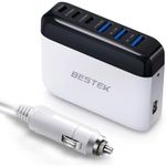BESTEK Multi Ports USB Car Charger, Fast Charge 125W 14A Quick Charge 3.0 & USB-C PD Car Charger Adapter with Smart Identification for Cell Phones, Tablets and Other USB Devices
