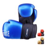 BRAVOSE Fearless Kids Boxing Gloves 8oz, Muay Thai Junior Boxing Gloves for Training, Sparring Mitts Junior Boxers | Ideal for Punching Bag, MMA, Kickboxing for Youth, Children, Boys, Girls - Blue