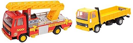 Centy Toys Fire Ladder Truck, Yellow Cargo Pull Back Truck, Kid