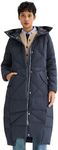 Orolay Women's Puffer Down Coat Winter Maxi Jacket with Hood Navy XL