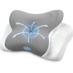 MISSCOZY Ergonomic Pillow for Side Sleeper-Orthopedic Cervical Pillow for Neck Pain, Anti Snore Sleep Apnea, Butterfly Memory Foam Neck Support Side/Back/Stomach Sleepers with Washable Cover (Grey