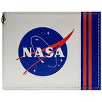 NASA Space Agency Patch Astronaut Spacesuit Wallet Bi-Fold ID & Card Holder, White