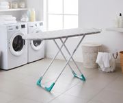 FLIPZON Wooden Turbo Ironing Board/Table with Iron Holder, Foldable & Adjustable (122 x 45cm) (Grey)