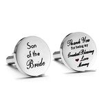 Melix Home Son of The Bride Cuff Links, Thank You for Being My Greatest Blessing Cuff Links (Grey)