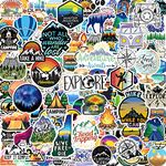 200PCS Camping Stickers for Water Bottles, Outdoor Adventure Stickers Vinyl Waterproof Stickers Packs Laptop Decals Travel Hiking Stickers for Bike Bumper Suitcase Luggage Car Wilderness Nature