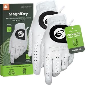 Golf Glove – Voted #1 for Comfort at The Professional Golf Merchandise Show in Orlando – Premium Cabretta Leather, Magnet-Driven Airflow to Stay Dry Between Shots (2pk S)