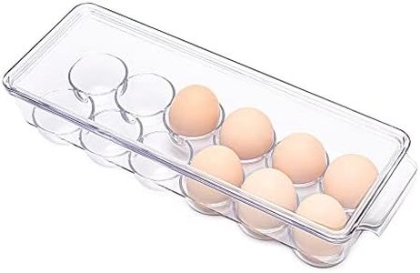 Ambergron 12 Eggs Holder for Refrigerator, Clear Egg Container for Fridge, Kitchen