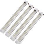 12 Volt LED Lights Bar - Daylight 6000K 13.4 Inch 108 LED 5W 500 Lumens, LED Car Interior Light Strip with Switch for RV Van Boat Trailer Camper, Pack of 4