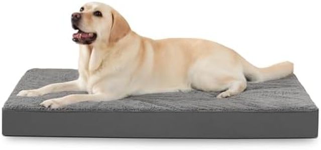 MIHIKK Large Dog Bed with Removable Washable Cover, Orthopedic Dog Crate Bed Large Breed, Waterproof Pet Bed, Big Flat Dog Beds Large Sized Dog Mattress, Dark Gray,36 inch