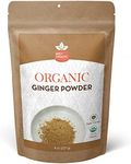 SPICY ORGANIC Ginger Root Powder – 8 oz. – Freshly Ground from Raw, Indian Ginger, Dried Spice for Baking, Beverages and Cooking - 100% Pure, USDA Certified Organic Ginger – Non-GMO & Kosher