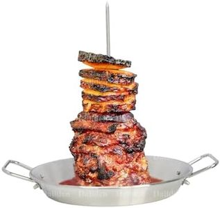 Dallden BBQ Vertical Skewer -Al Pastor Skewer Vertical Rotisserie Vertical Spit Stand for Tacos Al Pastor, Shawarma,Gyros- BBQ Grilling Accessory with 2 Removable Spikes (8”&10")