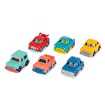 Wonder Wheels – Set of 6 Mini Toy Cars for Kids – Race Car, Truck, Taxi, Police Car, Retro Car, 4x4 – Pretend Play – Recyclable Materials – 1 Year + – Mini Riders (Set of 6)