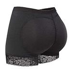 Butt Lifter Shapewear for Women Tummy Control Knickers Body Shaper Shorts Hip Enhancer Pads Underwear Slimming Pants(S,Black)