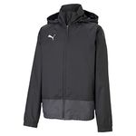 PUMA Boys' teamGOAL 23 Training Rain Jacket Jr Black-Asphalt, 128