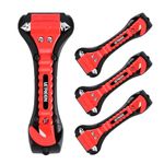 LETREEN 4 Pack Car Emergency Escape Window Break Hammer Safety Seat Belt Cutter Tool, Car Safety Hammer with Sharp Seat Belt Cutter, Double-Ended Car Escape Life-Saving Hammer Tool