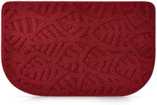 Farmlyn Creek Slip-Resistant Kitchen Floor Mat, Half Round Red Kitchen Rug with Rubber Backing for Office, Sink, Laundry Room, Home Decor, Machine Washable, Red (18x30 Inches)