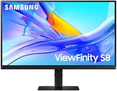 Samsung 27"(68.47cm) 4K ViewFinity S8 Monitor|UHD 3840 x 2160|IPS|Type-C 90W|SRGB 99%|LAN Port|Inbuilt KVM Switch|350nits|PIP|PBP|HDR10|Easy Setup Stand|HAS Pivot Adjust|Eye Care|LS27D804UAWXXL|Black