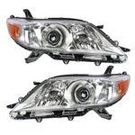 Silscvtt Headlights Front Head Lamps Replacement for 2011-2018 Toyota Sienna Halogen Projector Headlamp Pair Left+Right Side (Driver Passenger Side)