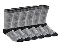 Dickies mens Dri-tech Moisture Control Max Full Cushion Crew Socks Multipack, Wool Blend Black (6 Pairs), 6-12