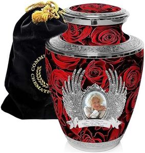 Crimson Rose Cremation Urn for Ashes for Women - Personalized Cremation Urns for Human Ashes Adult Female Decorative Urns - Beautifully Handcrafted Extra Large Rose Urn for Ashes for Women