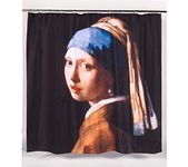 Carnation Home Fashions Girl with The Pearl Earring Fabric Shower Curtain