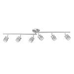 Globe Electric 59355 6-Light Foldable Track Lighting, Brushed Nickel Finish, White Glass Shades, Bulbs Included, Track Lighting Kit, Ceiling Light Fixture, Home Improvement, Home Décor, Kitchen