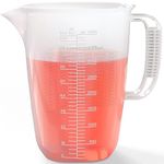 Luvan 4L/1 Gallon Plastic Measuring Pitcher, 134oz Large Measuring Cup with Spout and Handle, Oil Measuring Container, 1 Gallon Measuring Pitcher for Motor Oil, Chemicals, Pools, Lawns and Kitchens