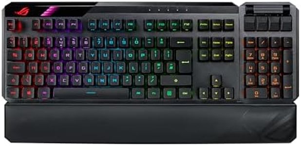 ASUS ROG Claymore II 100% / 80% TKL Wireless RGB Modular Gaming Keyboard, ROG RX Red Switches, PBT Doubleshot Keycaps, Detachable Numpad, Wrist Rest, Media Controls, USB Passthrough-Black, UK Layout