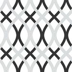 Wall Pops NU1658 Lattice Peel and Stick Wallpaper, Black/Silver