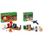 LEGO Minecraft The Nether Portal Ambush Adventure Set, Building Toys for Boys and Girls & Minecraft Steve's Desert Expedition Building Toys for 6 Plus Year Old Kids, Boys and Girls