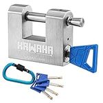 KAWAHA 71/60KD-5K Stainless Steel D-Shaped Padlock with Key for Garage Door, Containers, Shed, Locker and Warehouse (2-3/4 inch, Keyed Different - 5 Keys)