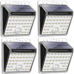 Solar Lights,Solar Motion Sensor Lights Outdoor Waterproof 40 LED Wireless for Patio Porch Path Yard Garden with Motion Activated Auto On/Off（White 4 Pack）