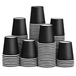 ENCHOL 100 Pack 3 oz Paper Cups, Disposable Bathroom Cups, Small Mouthwash Cups, Mini Espresso Cups, 3 oz Disposable Paper Cup for Party, Picnic, Office, and Travel (Black)