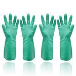 GAYISIC Nitrile Dishwashing Cleaning Gloves Household Medium Latex Free Reusable Dish Gloves Resistant Chemical Acid Oil Heavy Duty Waterproof Gloves for Kitchen