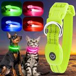 YFbrite LED Cat Collar – USB Rechargeable Waterproof Light Up Dog Collar, Fits Any Size Cat, Dog or Puppy, Glowing In The Dark Lights Collars for Pets Safety (Green)