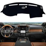 KEEGTBOX Dash Mat Cover Custom Interior Center Console Compatible with Dodge Ram 1500 2500 3500 Truck 2019 2020 2021 2022 2023 Dashboard mat Covers Accessories (Black Trim)