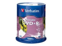 Verbatim DVD+R 4.7GB 16X White Inkjet Printable - 100pk Spindle