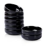 Delling 8 Pack Dipping Bowls Set, Ceramic Dipping Sauce Dishes, 3.5 Oz Soy Sauce Dish, Side Dish Bowls, Small Bowl/Dish for BBQ, Condiments, Appetizer, Dessert, Sushi, Party - Black