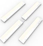 Tonlesm 24 Inch Under Cabinet Lighting Plug in, 14W 120V 3 Color 3000K/4000K/5000K, 3 Brightness, Super Bright, Ultra Thin Under Counter Lights for Kitchen, Linkable LED Cabinet Light, White 4Pack