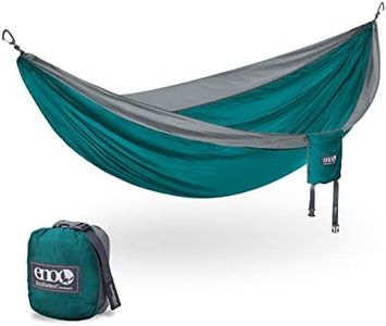 ENO DoubleNest Hammock - Lightweight, Portable, 1 to 2 Person Hammock - for Camping, Hiking, Backpacking, Travel, a Festival, or The Beach - Seafoam/Grey