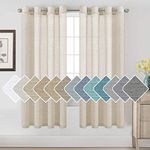 H.VERSAILTEX Linen Curtains Nickel Grommet Natural Linen Semi-Sheer Curtains 2 Panels Privacy Added Premium Soft Rich Material Drapes for Bedroom/Livingroom/Sliding Door - 52x72 - Inch - Linen