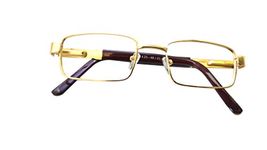 N Specs near reading glasses for both men & women metal golden colour thik side retro type old is gold full frame with unbreakable fiber glasses (+0.75)