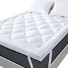 Linens World Mattress Topper Double Bed 10cm Thick, Quilted Super Soft Microfiber Topper, 1200GSM Anti-Allergy Fiber Fill, Washable with Strong Elastic Straps for Extra Comfort (137×190cm)