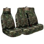 FSW - Green Camo Heavy Duty Universal Van Seat Covers - Single And Double Passenger Set Of Van Seat Cover, Van Accessories, Waterproof Seat Protector - UK Manufactured