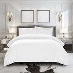 Duvet Cover California King [3-Piece, White] - 1 Comforter Protector with Zipper Flap and 2 Pillow Shams - Hotel Luxury 1800 Brushed Microfiber - Ultra Soft, Cool and Breathable Comforter Cover